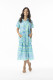 Montevideo Aqua Dress Collar Layers Short Sleeve