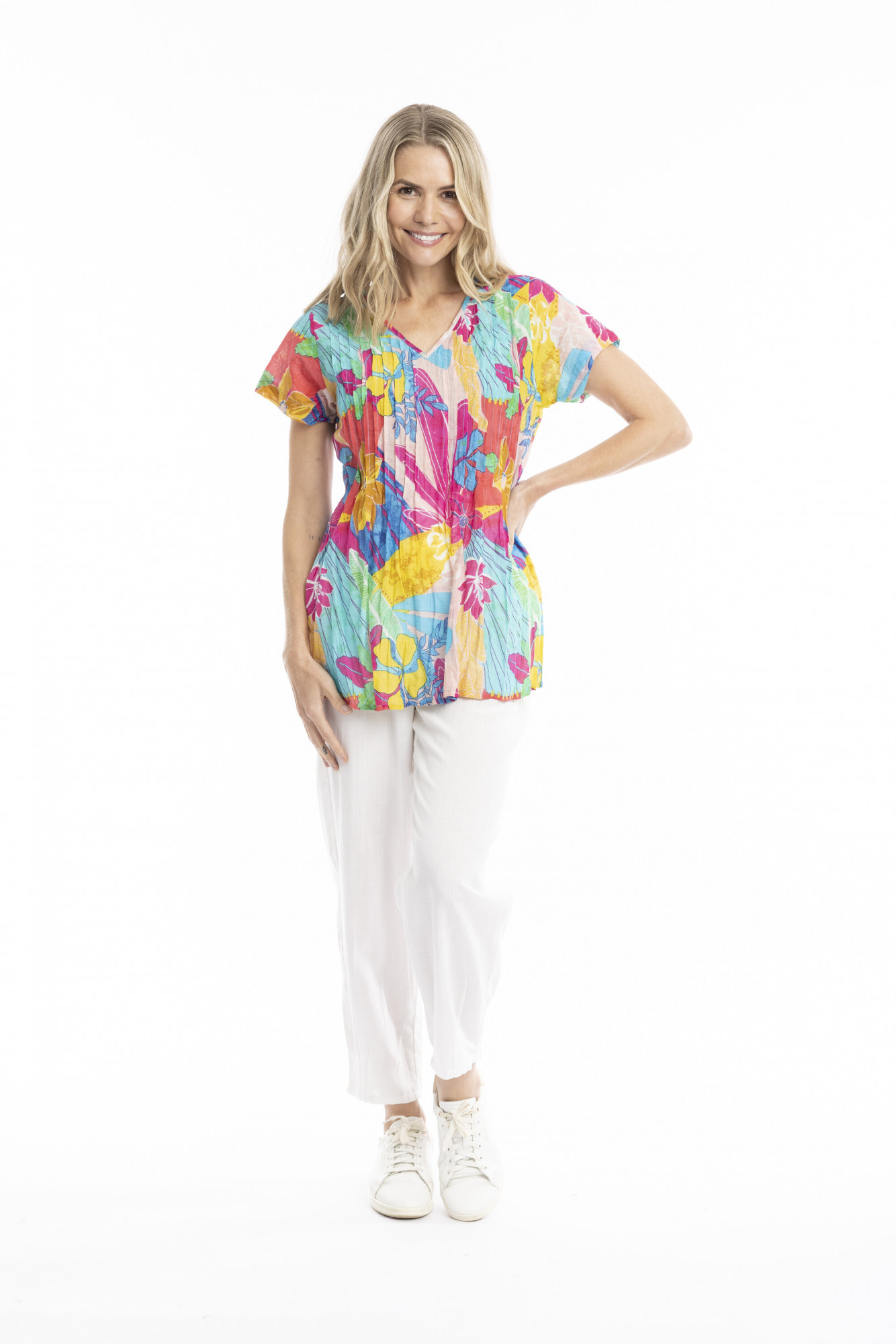 Kayla Cotton Blouse Short Sleeve