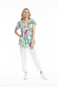 Kayla Cotton Blouse Short Sleeve