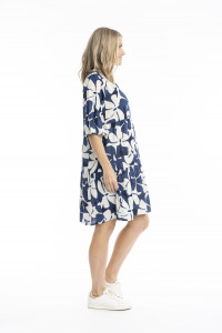 Maya Button V Neck Layer Dress