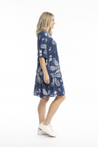 Maya Button V Neck Layer Dress