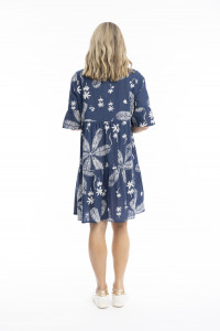 Maya Button V Neck Layer Dress