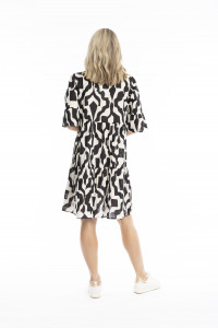 Maya Button V Neck Layer Dress
