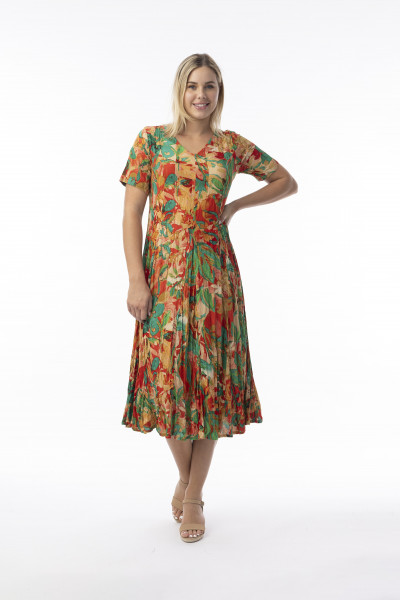 Sao Paulo Dress Godet Short Sleeve