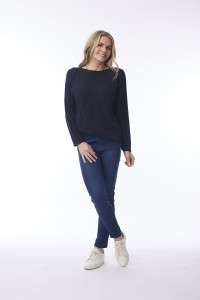 Knit Top Boat Neck Long Slv