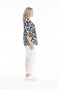 Tina V neck Pleated Top 3/4 Sleeve