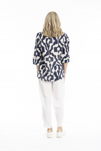 Tina V neck Pleated Top 3/4 Sleeve