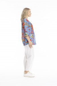 Tina V neck Pleated Top 3/4 Sleeve