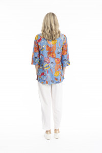 Tina V neck Pleated Top 3/4 Sleeve
