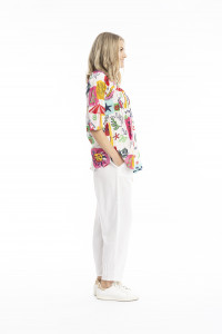 Tina V neck Pleated Top 3/4 Sleeve