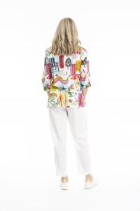 Tina V neck Pleated Top 3/4 Sleeve