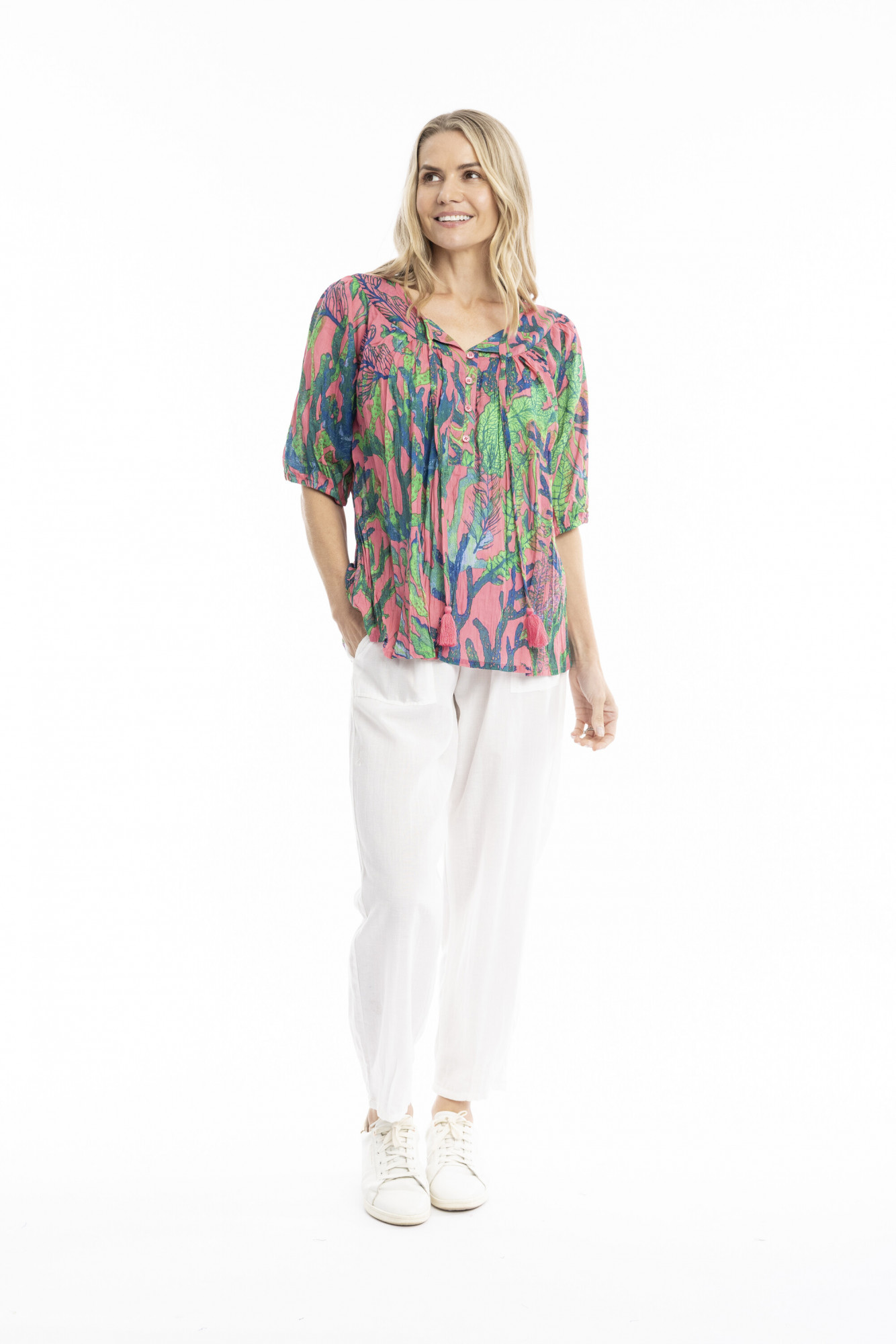 Tessa V-Neck Tassel Top