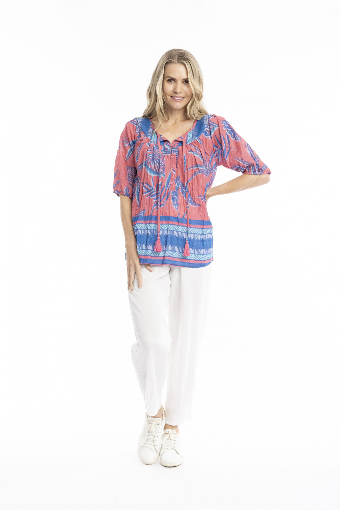 Tessa V-Neck Tassel Top