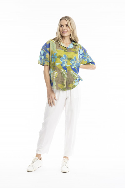 Margot Collared Short Sleeve Top