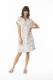Linen Print Sand Dress Shift cap slv NEW