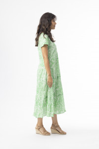 Aksharay Green  Dress Bias Pockets
