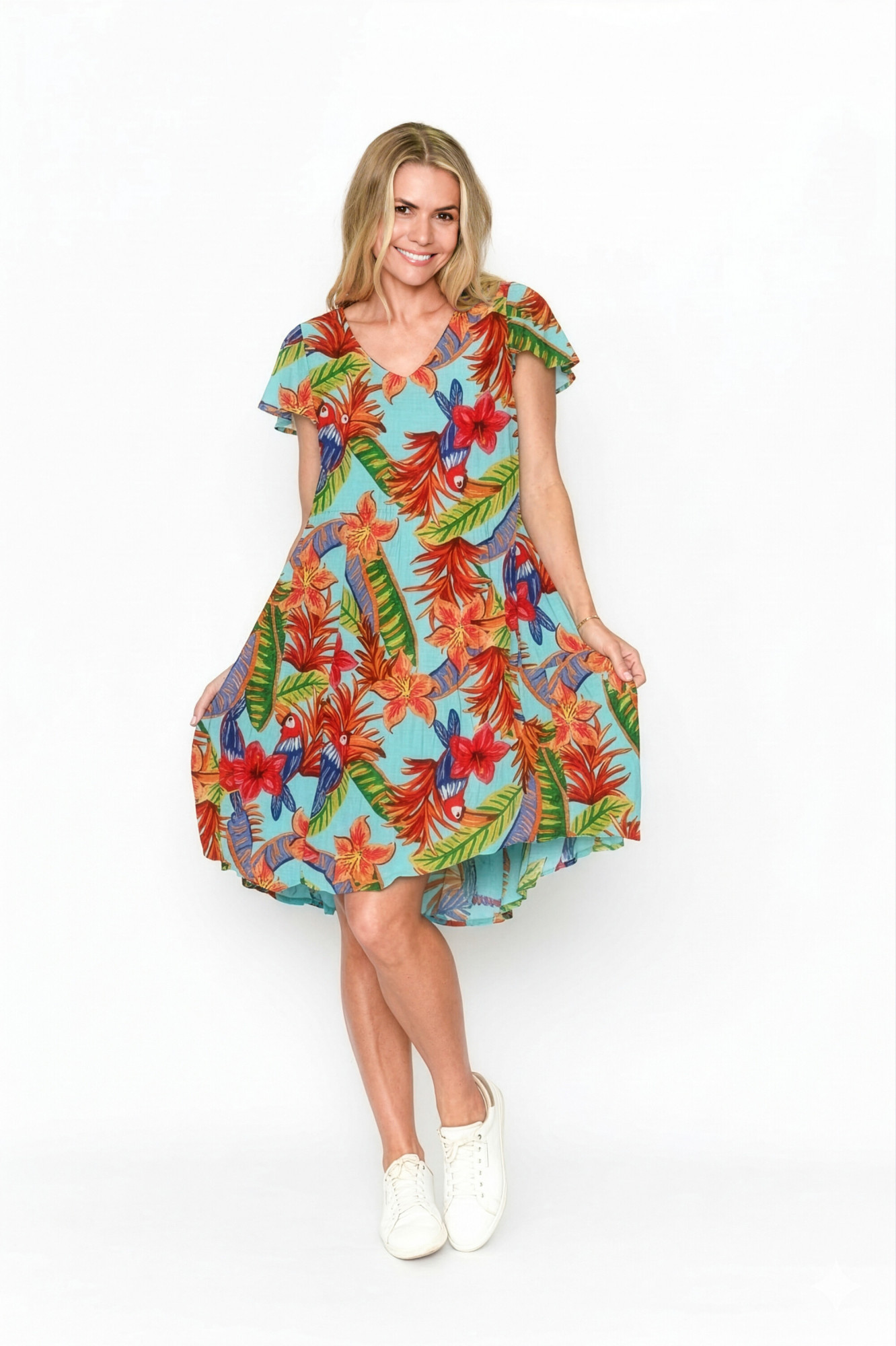 Kimberly Dress V Neck Short Sleeve