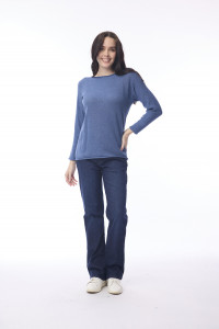 Knit Top Boat Neck Long Slv