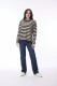 Knit Top R-neck Stripe