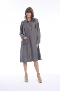 Linen Shirt Dress Midi