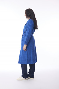 Cord Solid Trench Coat