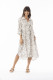 Linen Print Sand Dress Shirt Midi collar