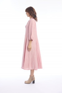 Linen Dress Puff Sleeve