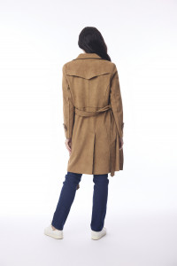 Solid Trench Coat Belted