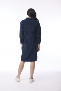 Cord Solid Dress Pockets