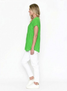 Kayla Solid Cotton Blouse Short Sleeve