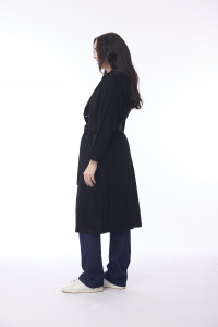 Cord Solid Trench Coat