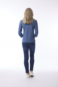 Knit Top Boat Neck 3/4 Slv