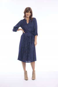 Solid Dress Pleated w belt