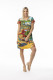 Printed Cotton Dress Contemporary Short Sleeve V