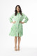 Aksharay Green  Dress Collar Puff Sleeve