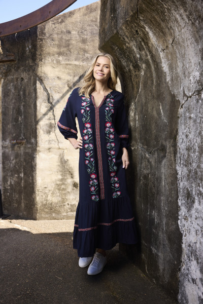 Ivanova Maxi Dress Embroidered