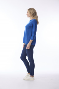 Knit Top Boat Neck 3/4 Slv