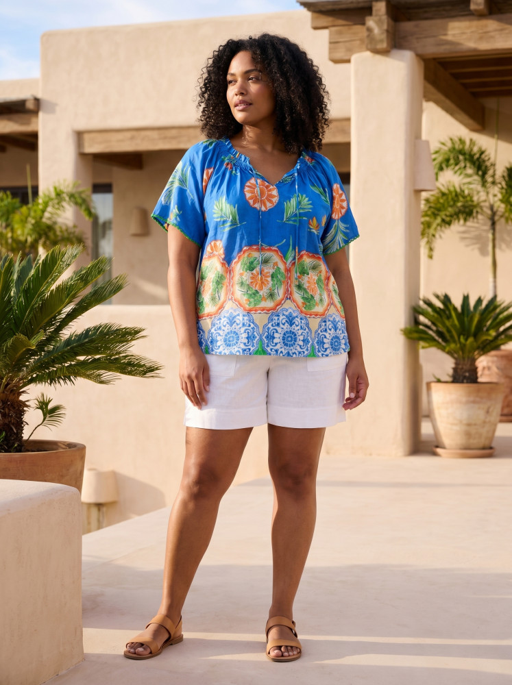 Antibes Top Frill Neckline