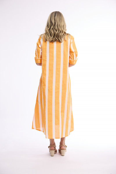 Stripe Dress Long Buttonthrough