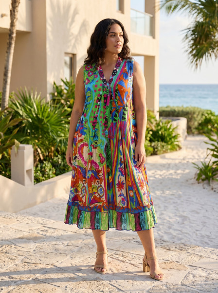 Bonnieux Dress Maxi V Sleeveless