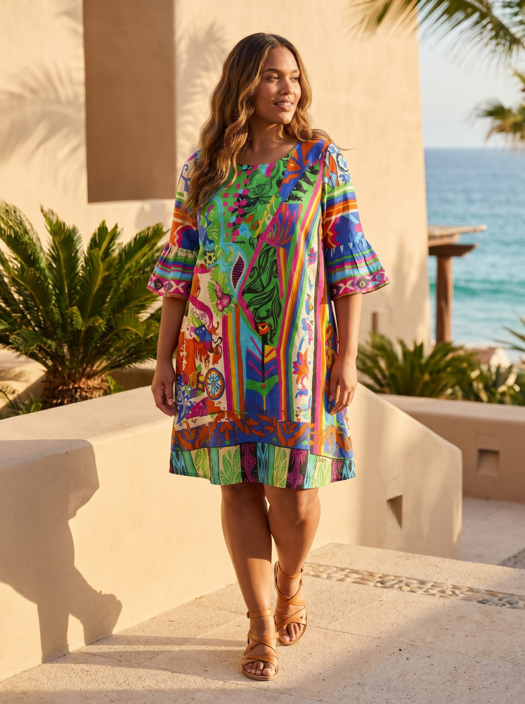 Bonnieux Dress Contemporary Frill Sleeve