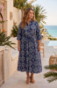 Broderie Print Dress Collar Long