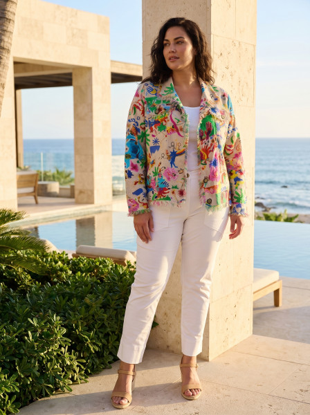 Camellias Jacket Fringe