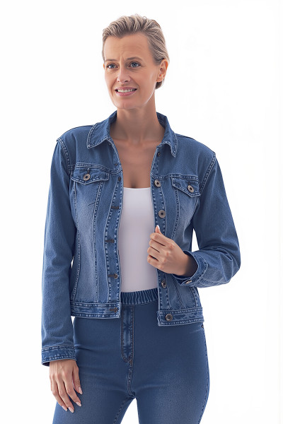 Cropped Stretch Denim Jacket