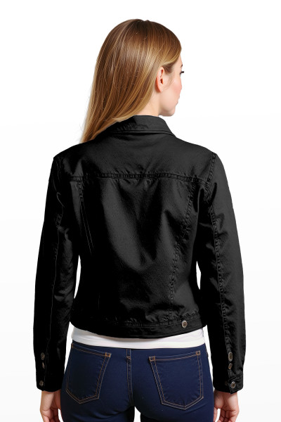 Cropped Stretch Denim Jacket