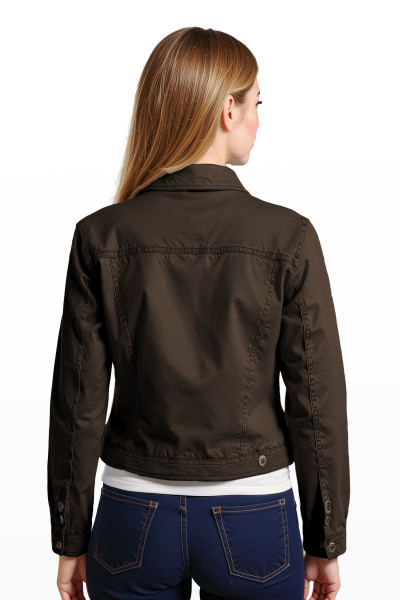 Cropped Stretch Denim Jacket