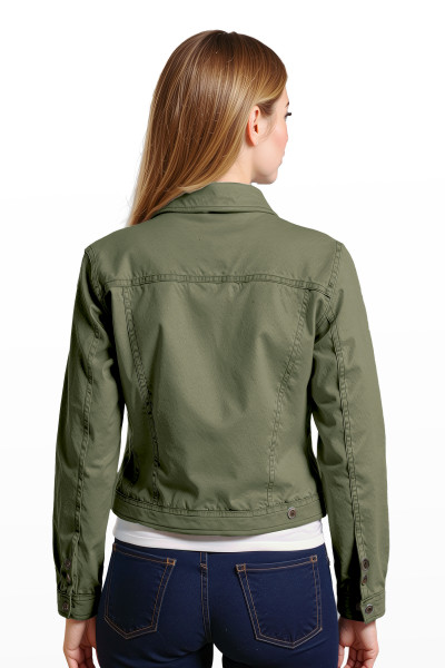 Cropped Stretch Denim Jacket