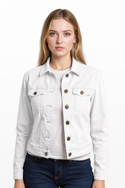 Cropped Stretch Denim Jacket