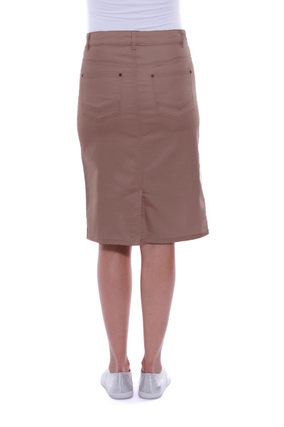 Knee-Length Stretch Denim Skirt