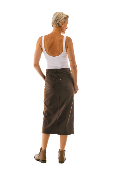 Midi Stretch Denim Skirt